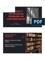 Métodos e Técnicas de Pesquisa em Contabilidade - Aula 3 - Métodos de Pesquisa