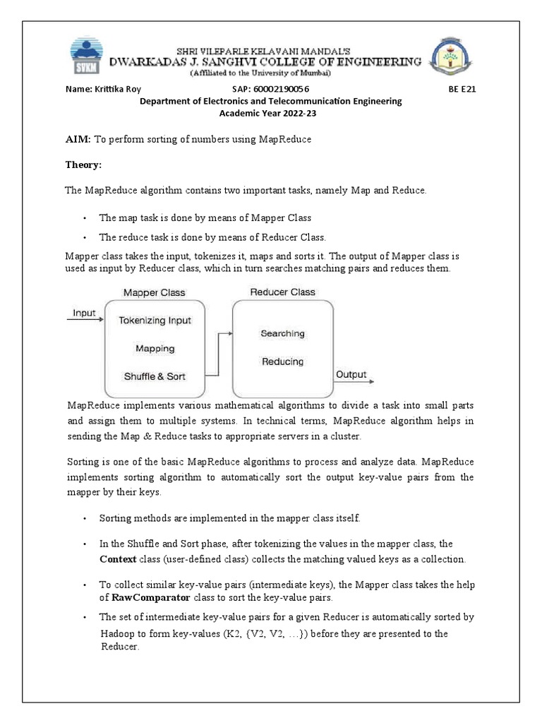 Bda Expt5 - 60002190056 | PDF | Map Reduce | Computing