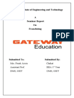 Gateway Institute of Engineering and Technology A Seminar Report On Franchising