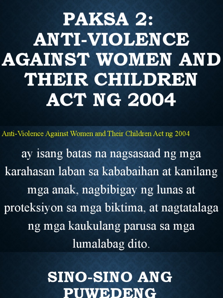 Anti-Violence Against Women and Their Children Act NG 2004 | PDF