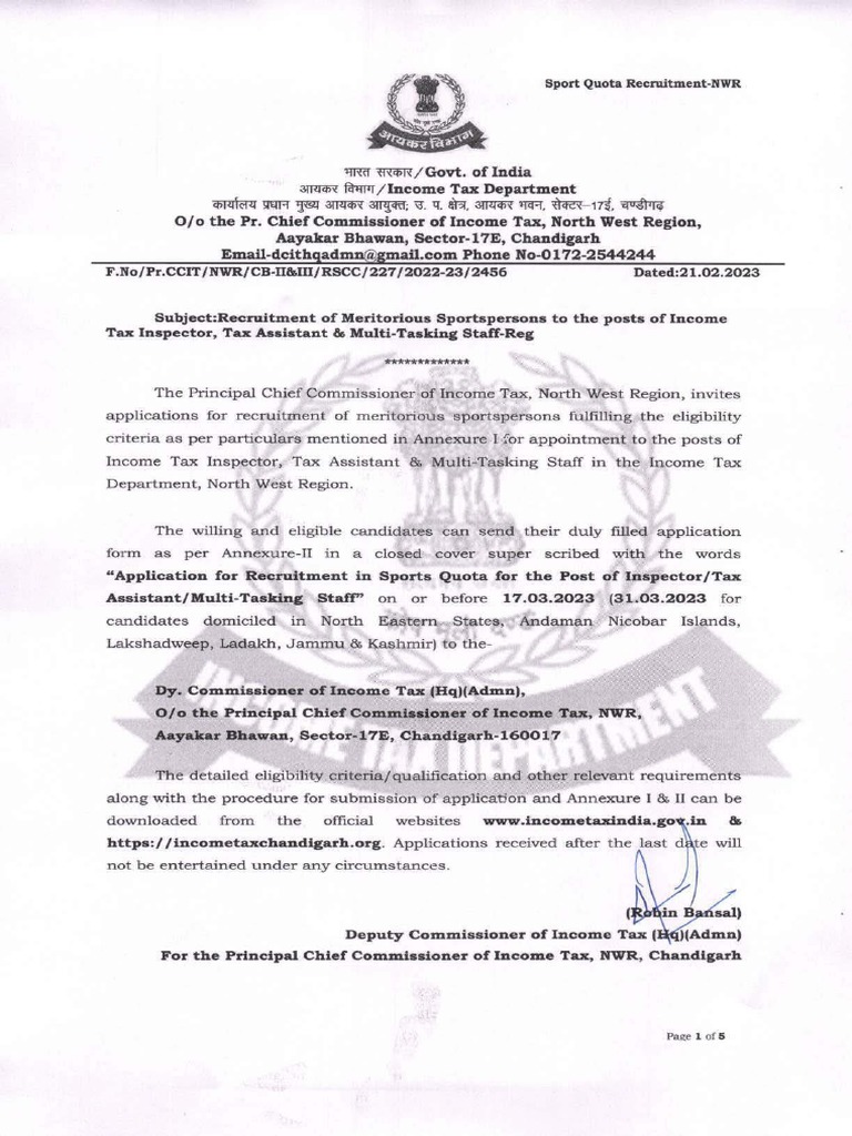Of india income tax department 0 0 the pro chief commissioner of income