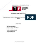 Segundo Avance Trabajo Final: "Año Del Fortalecimiento de La Soberanía Nacional"