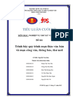 Tiểu Luận Cuối Kỳ: Trình bày quy trình soạn thảo văn bản và soạn công văn, thông báo, thư mời