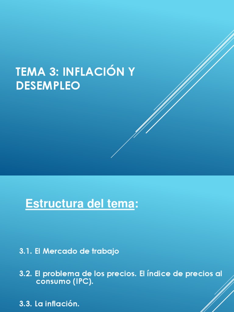 TEMA 3. Economía Aplicada PDF Inflación Desempleo