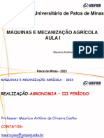 Centro Universitário de Patos de Minas: Máquinas E Mecanização Agrícola Aula I