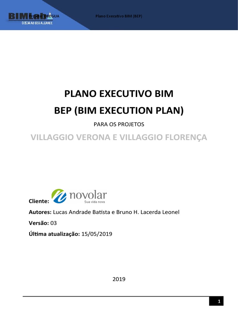 Plano Executivo Bim Bep (Bim Execution Plan) : Villaggio Verona E ...