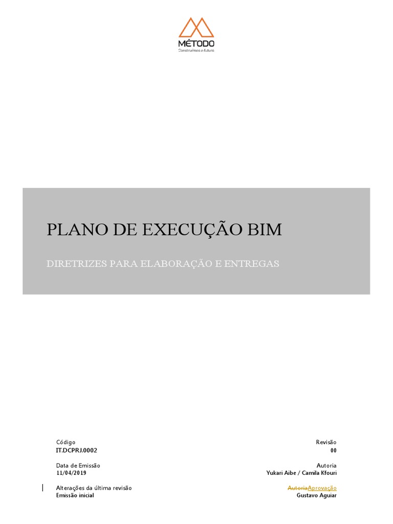 Plano de Execução Bim: Diretrizes para Elaboração E Entregas ...