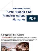 A Pré História e Os Primeiros Agrupamentos Humanos