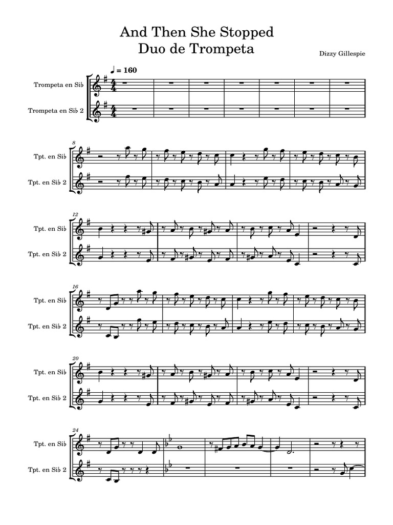 And Then She Stopped Duo De Trompeta Dizzy Gillespie Pdf