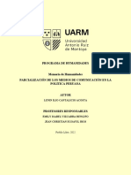 Parcialización de Los Medios de Comunicación en La Politica Peruana