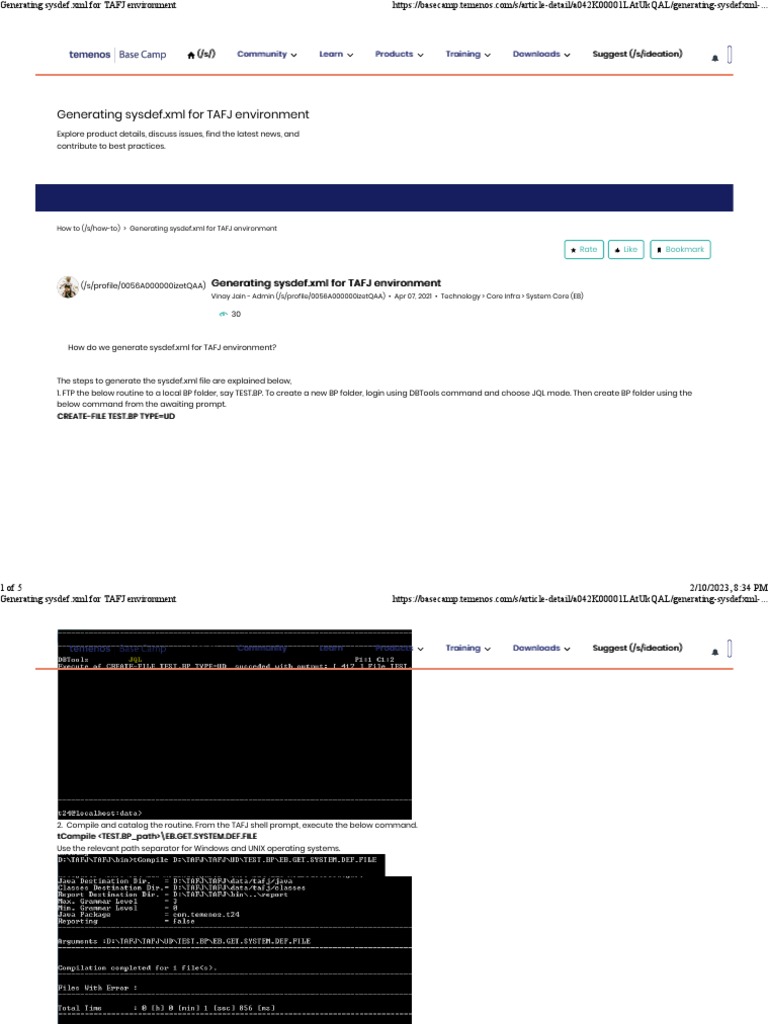 Generating Sysdef - XML For TAFJ Environment | Download Free PDF ...