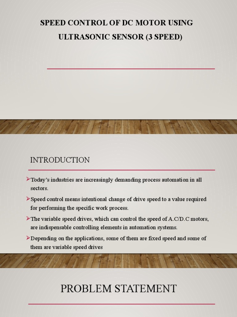 Speed Control of DC Motor Using Ultrasonic Sensor | PDF | Electric ...