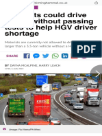 Motorists Could Drive Lorries Without Passing Tests To Help HGV Driver Shortage