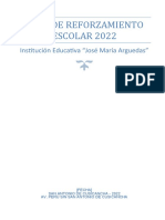Plan de Reforzamiento ESCOLAR 2022: Institución Educativa "José María Arguedas"