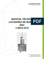 Lavadora de barril KEG 1 bico manual técnico