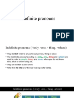 Indefinite Pronouns
