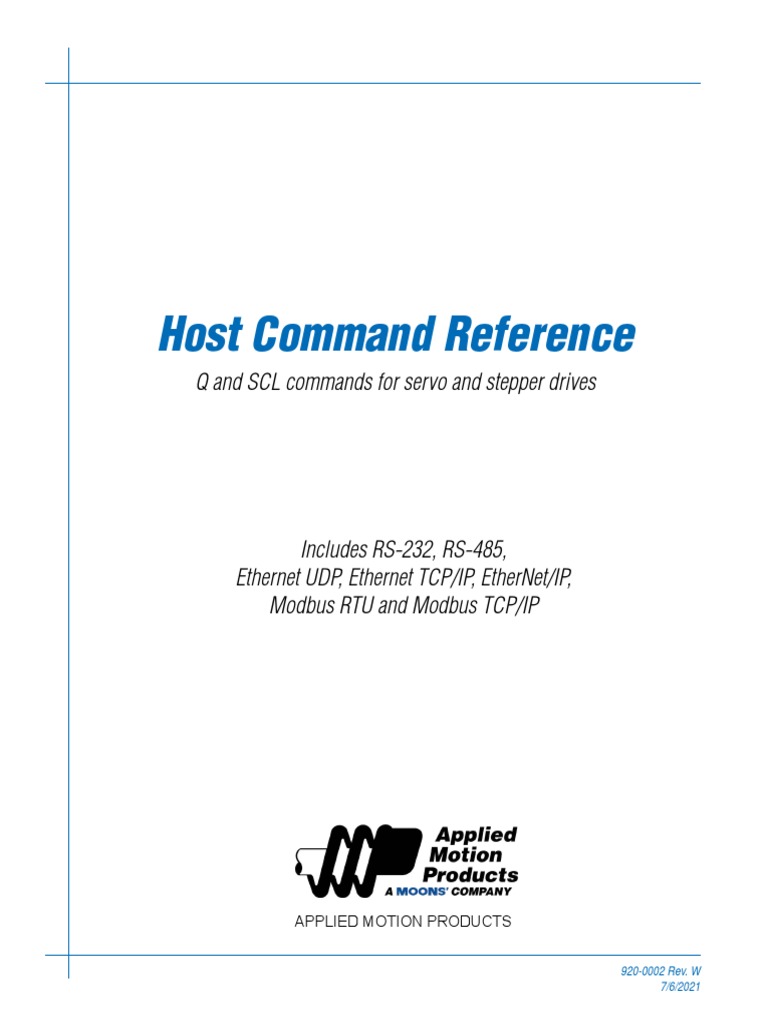 Host Command Reference: Q and SCL Commands For Servo and Stepper Drives ...