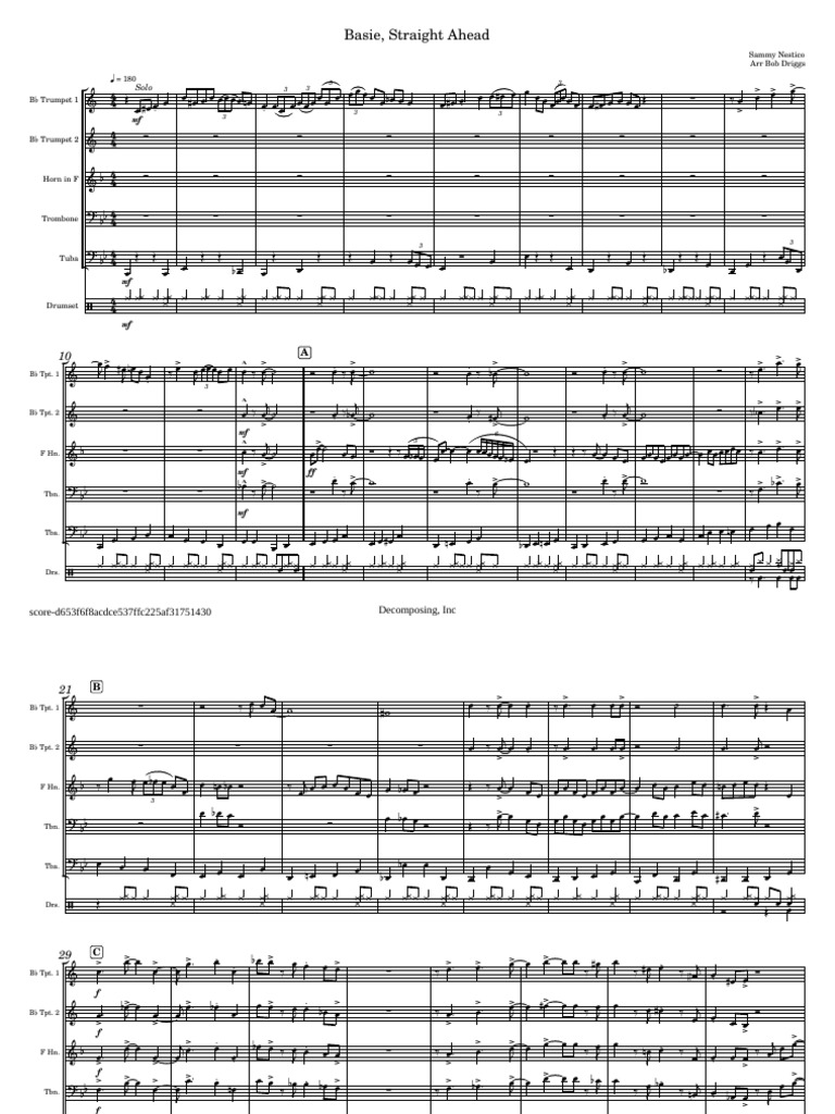 Sammy Nestico's Basie Arrangements | PDF | Brass Instruments | Aerophones