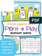 Spring Number Order: Print & Play