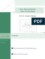 Data Mining Methods: Data Pre-Processing: Prof. Dr. Christina Andersson