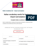 Italian Vocabulary Words For Beginners: Airport and Airplane