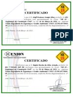 Certificado Curso NR 18 Segurança Construção