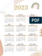 Calendario Anual 2023 Boho Minimalista Nude