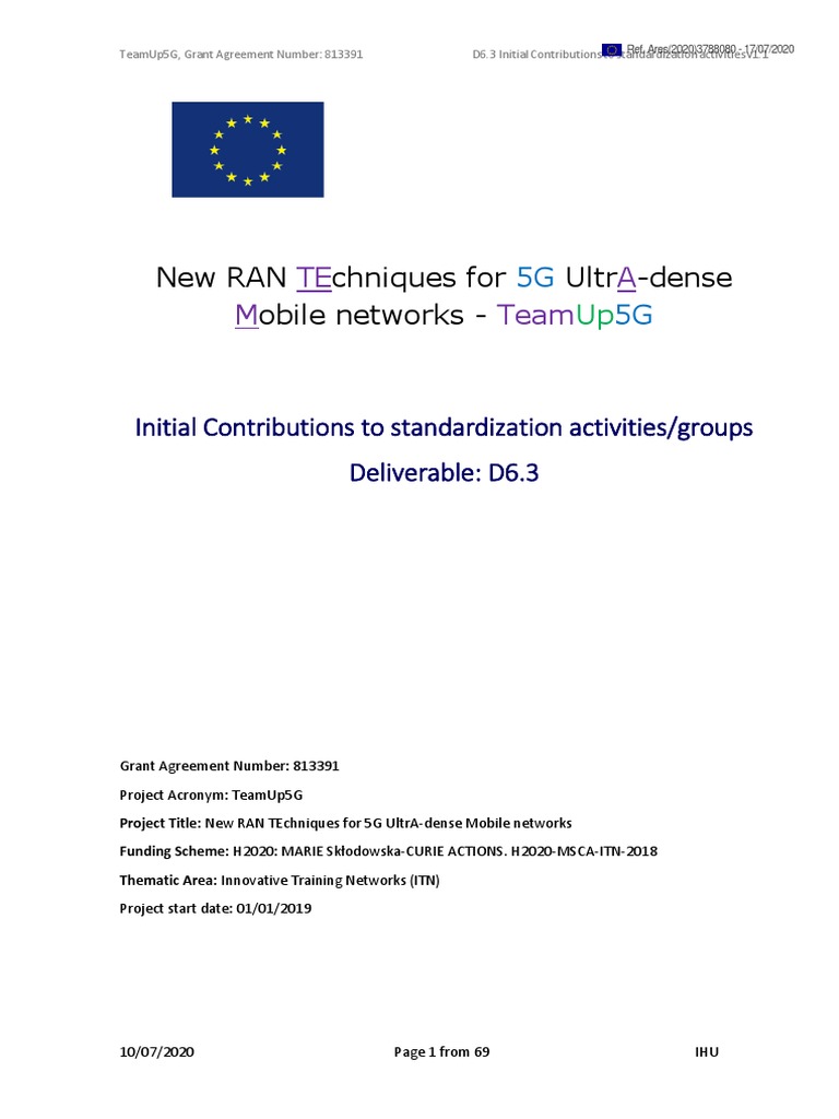 New RAN Techniques For 5G Ultra Dense Mobile Networks teamUP5G | PDF