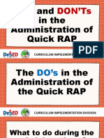 And in The Administration of Quick RAP: DON'Ts
