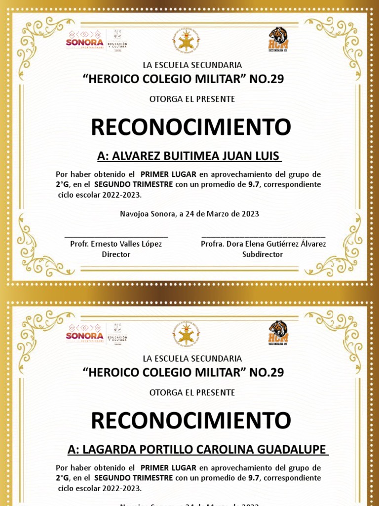 Reconocimiento: "Heroico Colegio Militar" No.29 | PDF