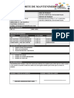 Reporte de Mantenimiento: Nombre de Cliente: Area de Trabajo: Responsable: Servico de Trabajo