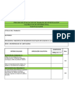 Proceso de Evaluación de Trabajos de Investigación Valoracion de Informe Final Par Evaluador