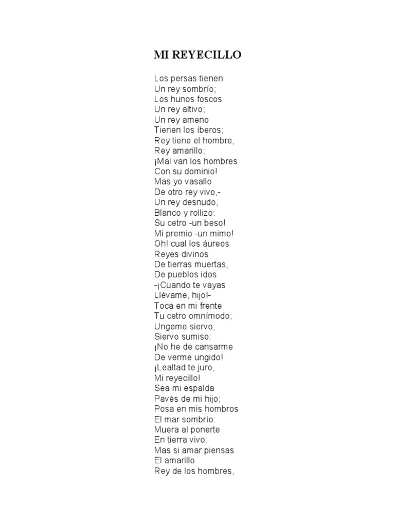 Mi Reyecillo | PDF | Poesía