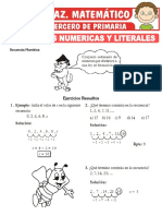 Secuencias Numericas y Literales para Tercero de Primaria