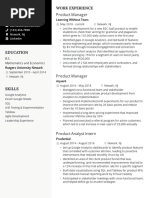 Product Manager Resume Example