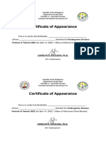 Certificate of Appearance