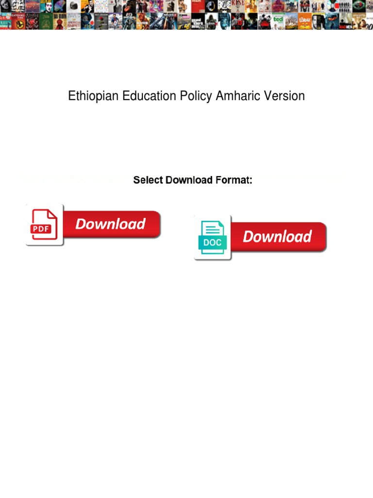 Ethiopian Education Policy in Amharic | PDF | Ethiopia | Education Policy