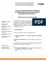 Concurso SOBED para Certificado em Endoscopia