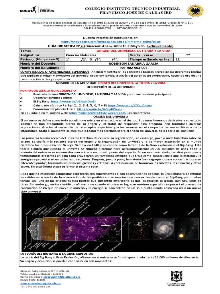 Origen del Universo y Teorías Científicas | PDF | Universo | Big Bang