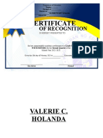 Sample Certification of Recognition Quarterly