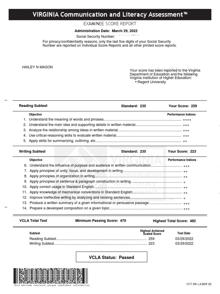 Vcla 1 | PDF | Communication | Literacy