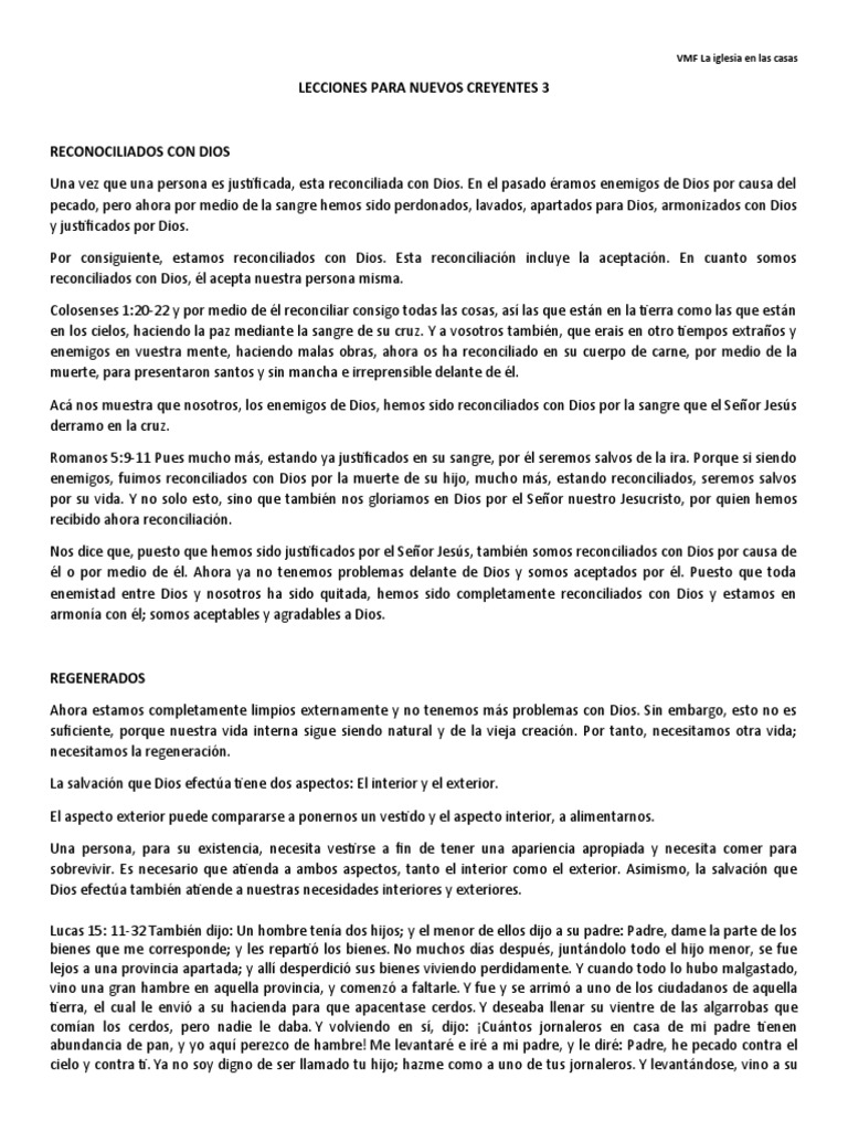 Lecciones de Reconciliación y Regeneración | PDF | Cristo (título) | Dios
