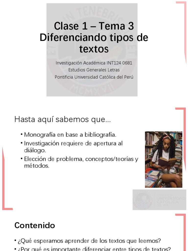 Diferenciando Tipos de Textos Académicos | PDF | Perú