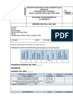 Institución Educativa Particular Militar Comandante General "Eloy Alfaro Delgado Del Sur" Informe de Rendimiento Académico PRIMER PARCIAL. 2022-2023