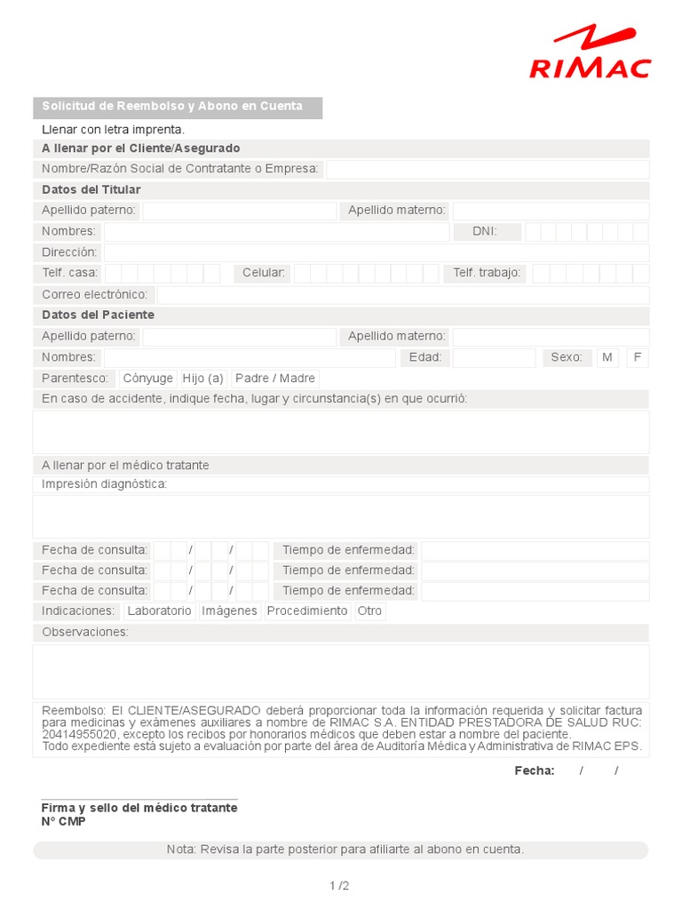 SOLICITUD REEMBOLSO EPS y Abono en Cuenta EPS | PDF | Privacidad de la ...