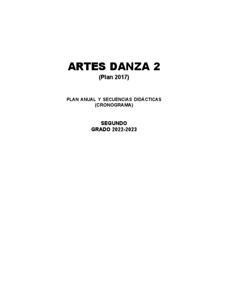 Plan Anual Artes Danza 2 Secundaria | PDF | Evaluación | Bailes