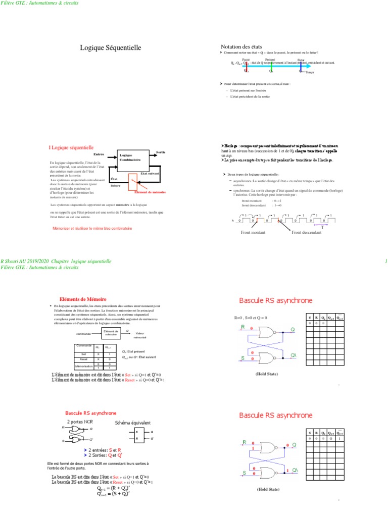 Introduction à la logique séquentielle | PDF | Mathématiques de l ...
