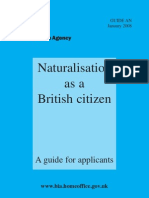NATURALISATION AS A BRITISH CITIZEN
