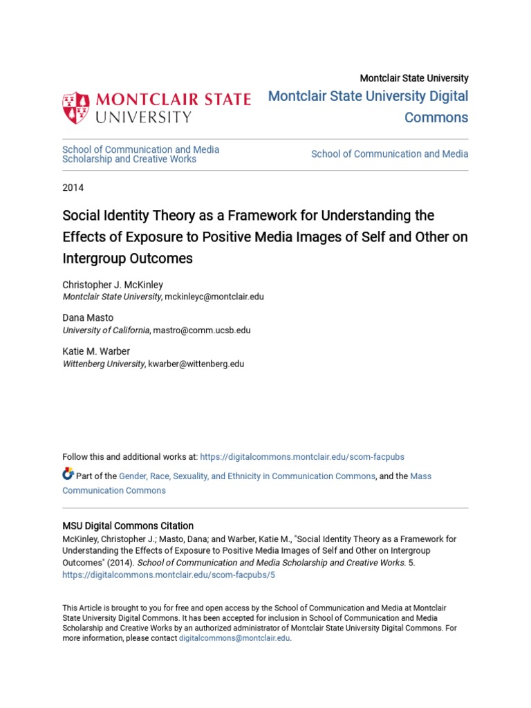 Social Identity Theory As A Framework For Understanding The Effec | PDF ...