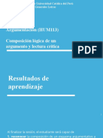 Argumentación (HUM113) Composición Lógica de Un Argumento y Lectura Crítica